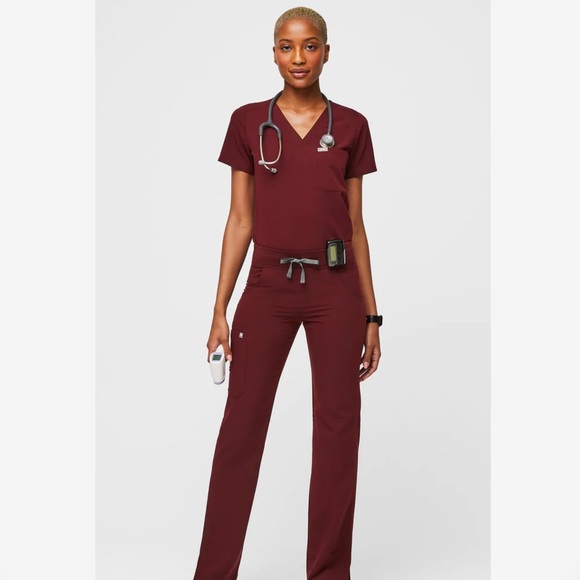 Figs Pants - NEW FIGS Scrub SET Burgundy Casma & kade